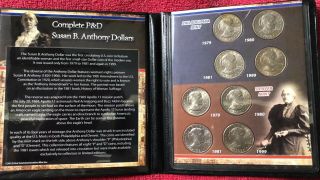 1979 - 1999 $1 Susan B Anthony Dollar Complete 8 Coin Pd Bu Set