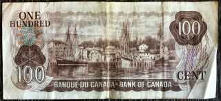 1975 Bank of Canada $100 Dollar Banknote - Replacement Asterisk Note JA 2