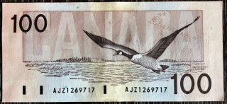 1988 Bank of Canada $100 Dollar Banknote - Lightly Circulated 2