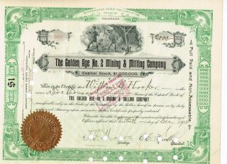 The Golden Age No.  2 Mining & Milling Co. ,  Colorado,  1903,  2000 Shares,  Interest