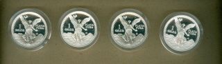 Ten 1990 Mexico Proof One Ounce Silver Libertad Coins