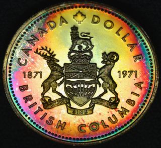 1971 Silver $1 Iccs Sp - 67 Rainbow Toning - Wow