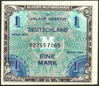 1 Mark 1944 - Allied Occupation Currency Pick:192a - Series: 027557065 - " Unc "