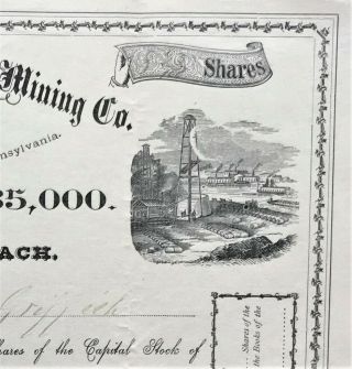 HARBOR CREEK OIL & MINING CO Stock 1871 Tionesta,  Forest Co.  PA.  S.  Griffith VF, 2