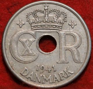1941 Denmark 25 Ore Clad Foreign Coin