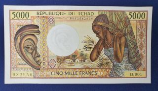 Chad / Tchad:p - 11,  5000 Francs,  1984 - 91 Unc