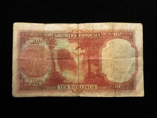 Southern Rhodesia George VI Ten Shillings Banknote 1st Sept 1950 2