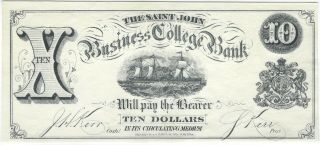 Brunswick The Saint John Business College Bank $10.  Nb - 425 - 10 Inv 3865