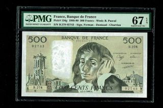 France | 1988 - 90 | 500 Francs | Pick 156g | Pmg - 67