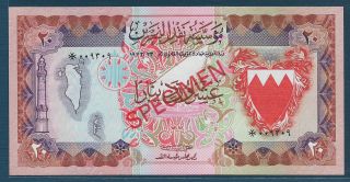 Bahrain 20 Dinars Specimen,  1978,  P Cs1,  Unc