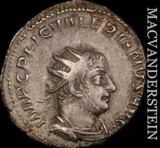 Roman Empire: Ar Antoninianus - Valerian I - Victory Left - Scarce G7731