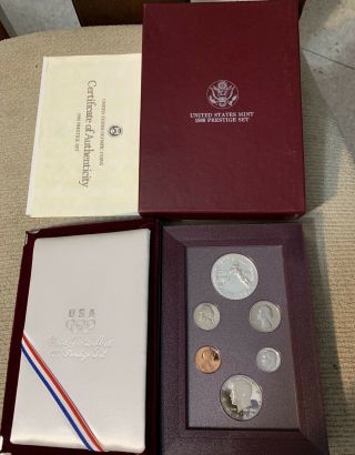 1988 Prestige Olympic Silver Proof Coin Set - Usa