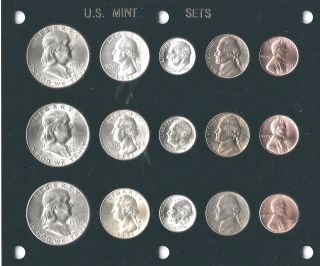 1951 P - D - S,  1952 P - D - S,  & 1953 P - D - S Us Set - 45 Coins - Bu In Capital Holder