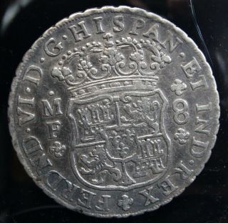 1752 MO MF SPANISH SILVER 8 REALES PILLAR COIN COLONIAL ERA 3