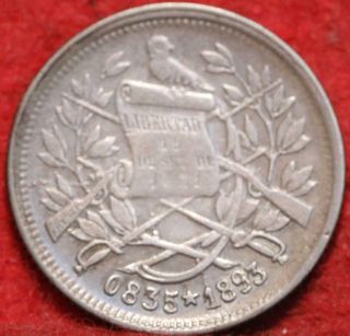 1893 Guatemala 1 Real Silver Foreign Coin