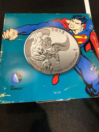 2015 Canada $20 0.  9999 Fine Silver Coin Superman 2