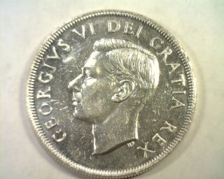 1952 Canadian Silver Dollar George Vi Choice About Uncirculated Ch.  Au