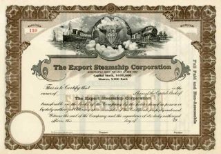 19_ Export Steamship Corp Stock Certificate