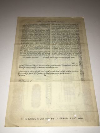 Middle West Utilities Company Stock Certificate - 2 Shares - 246480 - 1931 2