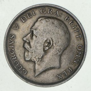 World Coin - 1918 Great Britain 1/2 Crown - World Silver Coin - 13.  9g 442