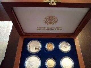 1993 US Bill of Rights 6 Coin Set w/ Box and OGB 2
