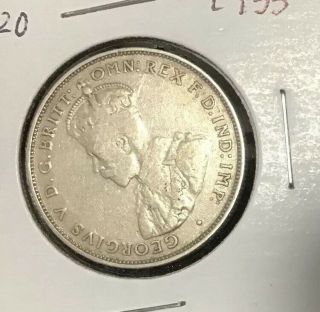 1935 King George V Australian Florin 925 Silver