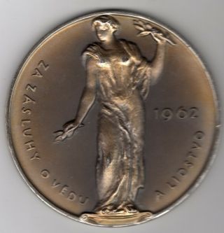 1962 Czech Award Medal Issued For The Czech Academy Of Sciences