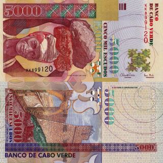 Cape Verde 5000 Escudos From 2000 / Unc