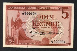 5 Kronur From Iceland 1957
