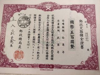 China Chinese Government Manchukuo ? Unc Bond Loan Share Stock Certificate Vgc