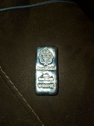 10 Oz.  999 Silver Bar By Scottsdale Loaf Pour " Chunky " A396