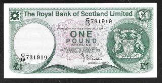 Royal Bank Of Scotland - One Pound Note - 1981 - P336 - Au