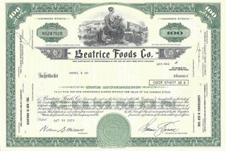 Beatrice Foods Co.  1975 Common Stock Certificate