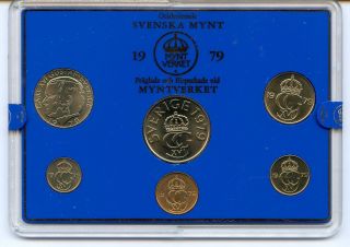 Sweden 1979 Official Coin Set Kms Unc