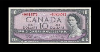1954 BANK OF CANADA QEII $10 STAR NOTE ( (GEM UNC)) 2