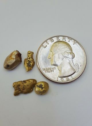 4.  7 Gram Raw Natural California Gold Nuggets Bullion Investment Mineral Specimen