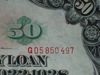 WWI U.  S.  $50 Fifty Dollar Fourth Liberty Loan 4 1/4 Gold Bond 1933 - 1938,  RARE 5