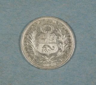 1898 Peru Silver 1/5 Sol