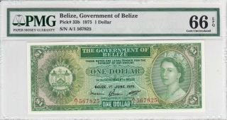Belize 1975 1 Dollar P - 33b Gem Unc 66 Epq