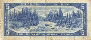 Canada $5 1954 Series K/C Que.  II Circulated Banknote Can10 2