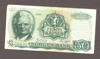 Norway 50 Kroner Banknote 1983 P37