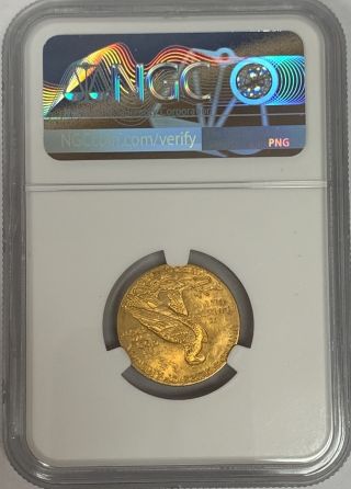 1908 - P $5 Indian Head Gold Half Eagle NGC MS62 2