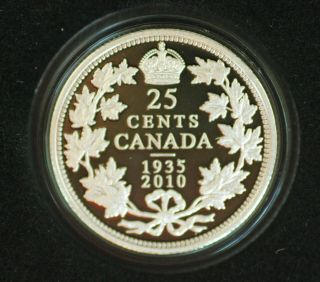 2010 Canada Limited Edition Silver 25 Cent - From Set: 75th Anniv Of Dollar