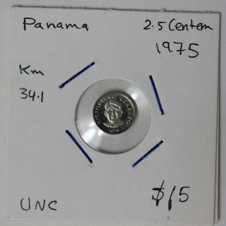 1975 Panama 2.  5 Centesimos Unc Km 34.  1 (323y440)