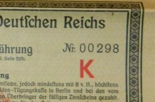 1923 Germany 00298 Deutsches Reich German Treasury Bond 100,  000 Marks Coupons