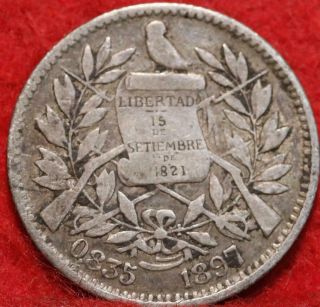 1897 Guatemala 1 Real Silver Foreign Coin