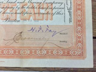 Union Copper Land And Mining Company Michigan Stock Certificate 1930 Orange 5