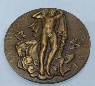 French Art Deco Bronze Medal Nude Man