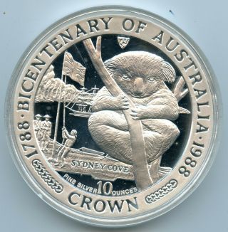 Silver 1988 Isle Of Man 10 Oz Crown | Bicentenary Of Australia