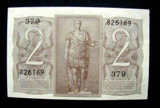 1939 ITALY Kingdom FASCIST Banknote 2 lire UNC 2